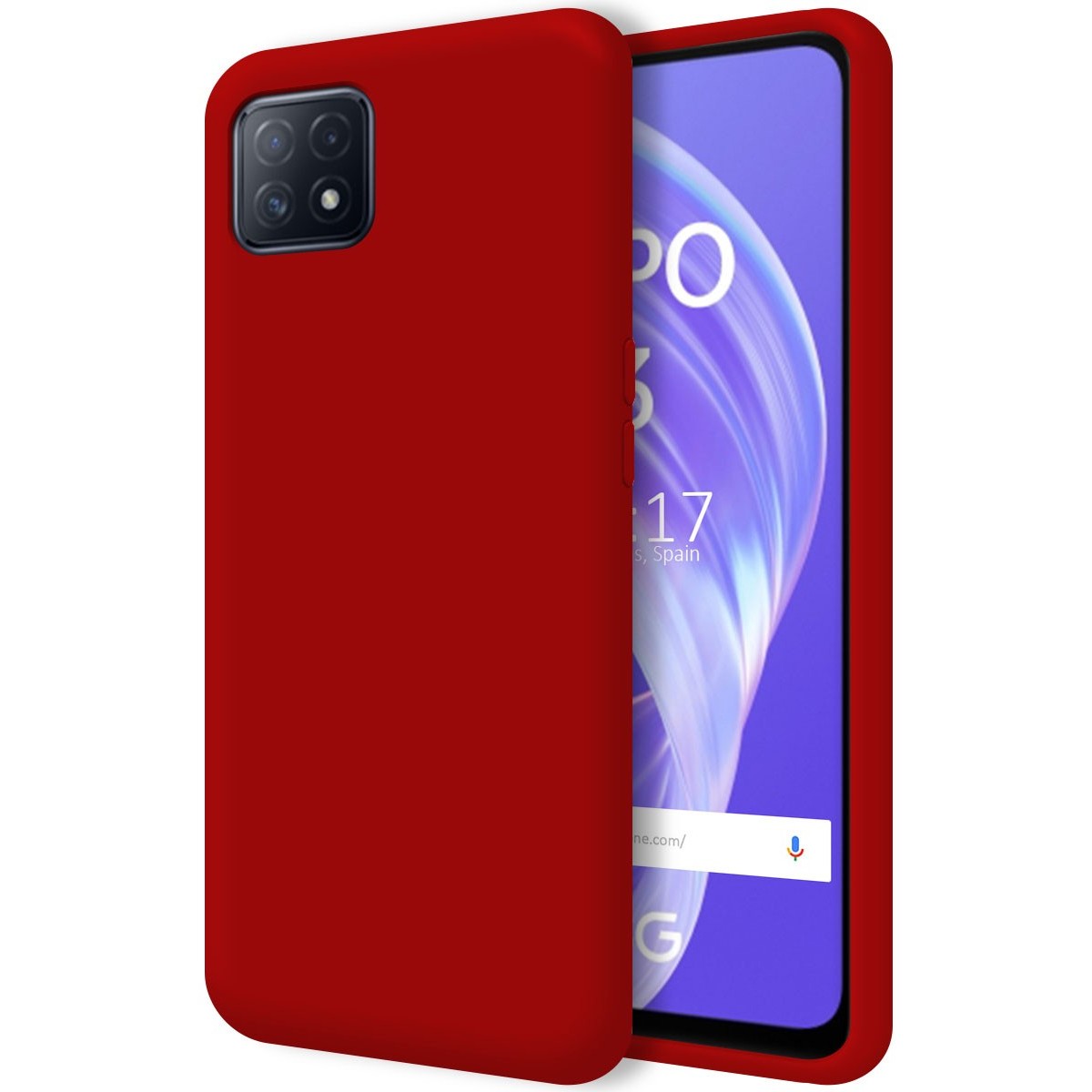Funda Silicona Líquida Ultra Suave para Oppo A73 5G color Roja
