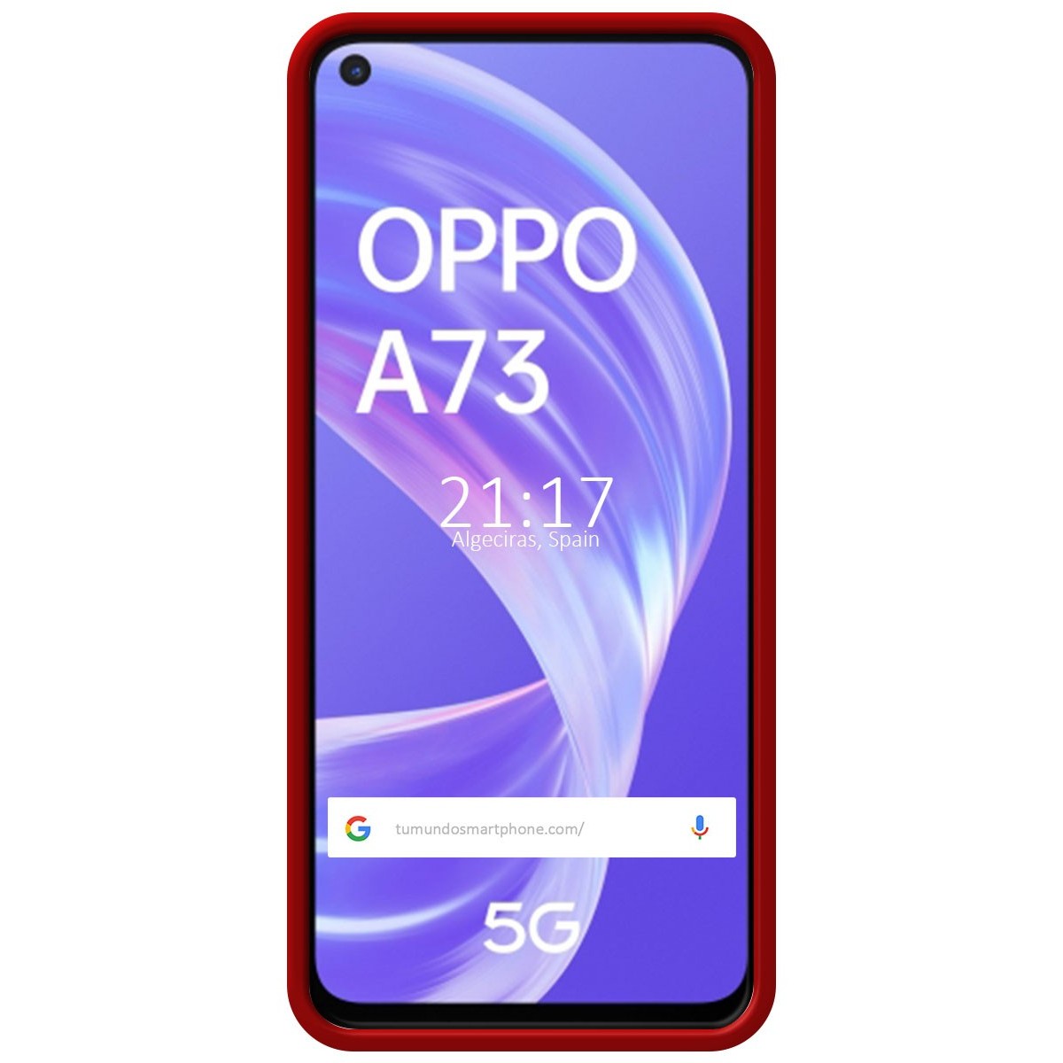Funda Silicona Líquida Ultra Suave para Oppo A73 5G color Roja