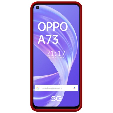Funda Silicona Líquida Ultra Suave para Oppo A73 5G color Roja
