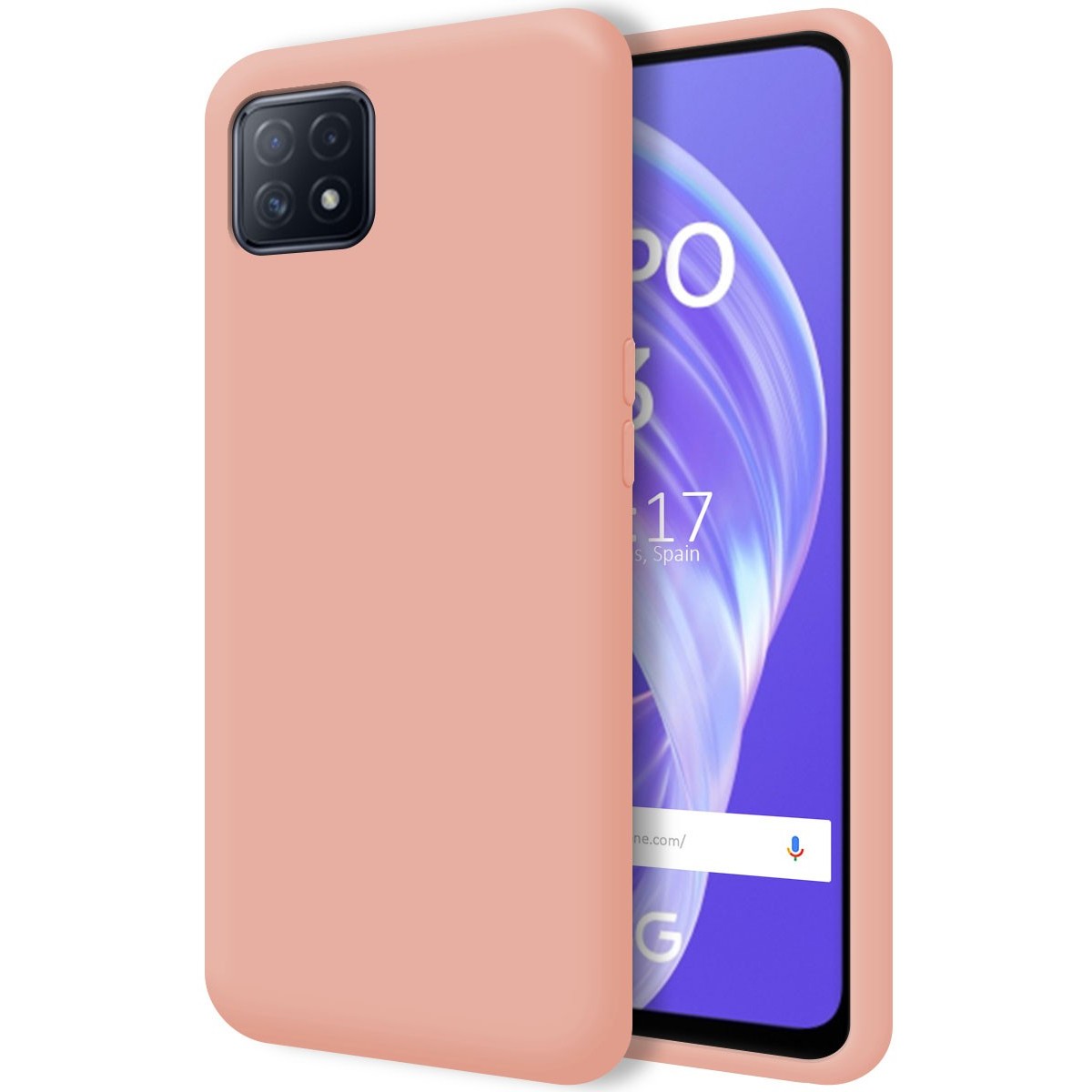 Funda Silicona Líquida Ultra Suave para Oppo A73 5G color Rosa