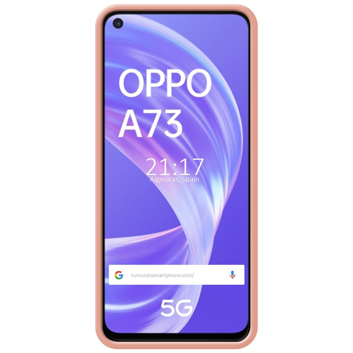 Funda Silicona Líquida Ultra Suave para Oppo A73 5G color Rosa