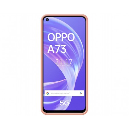 Funda Silicona Líquida Ultra Suave para Oppo A73 5G color Rosa