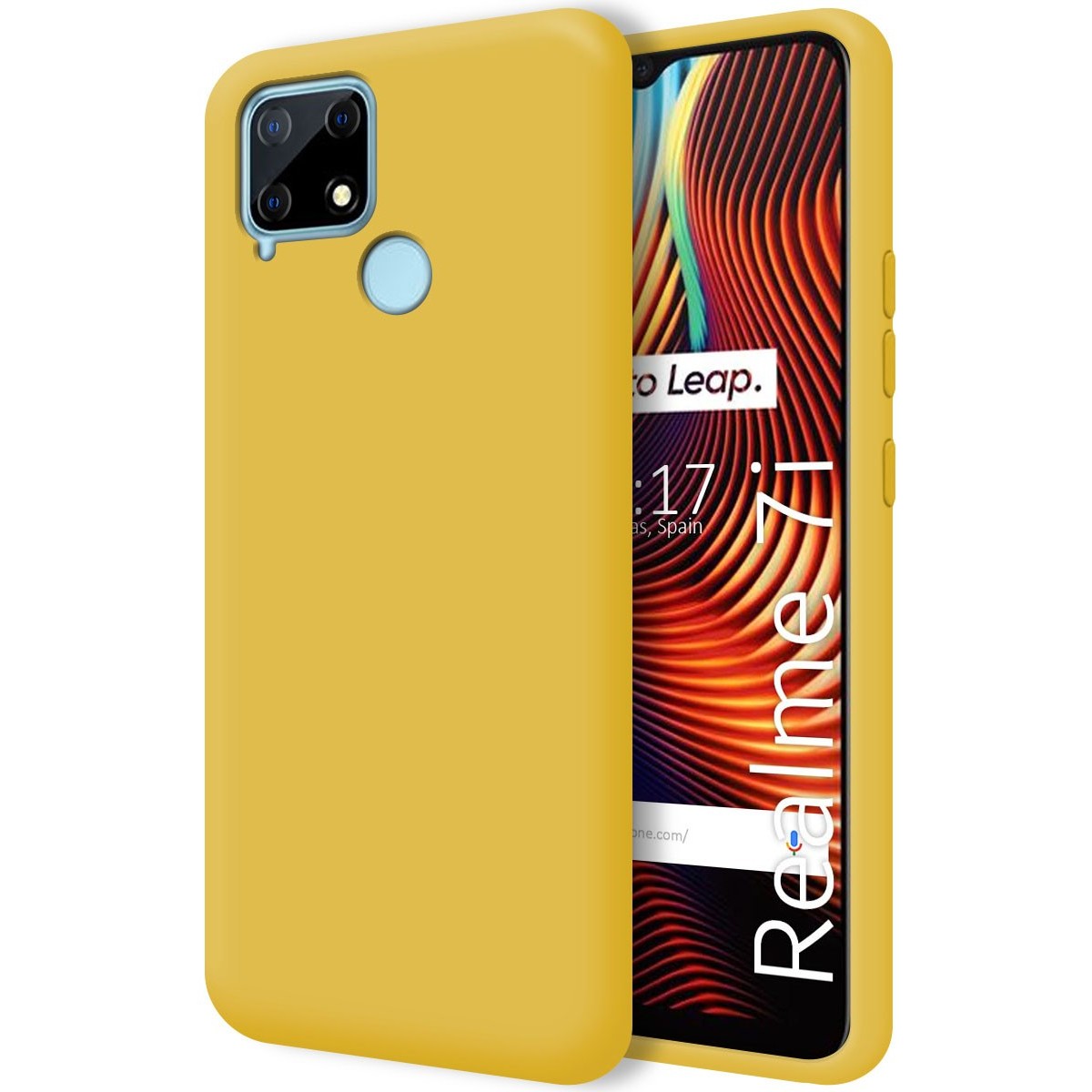 Funda Silicona Líquida Ultra Suave para Realme 7i / Narzo 30A color Amarilla