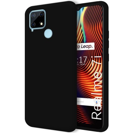 Funda Silicona Líquida Ultra Suave para Realme 7i / Narzo 30A color Negra