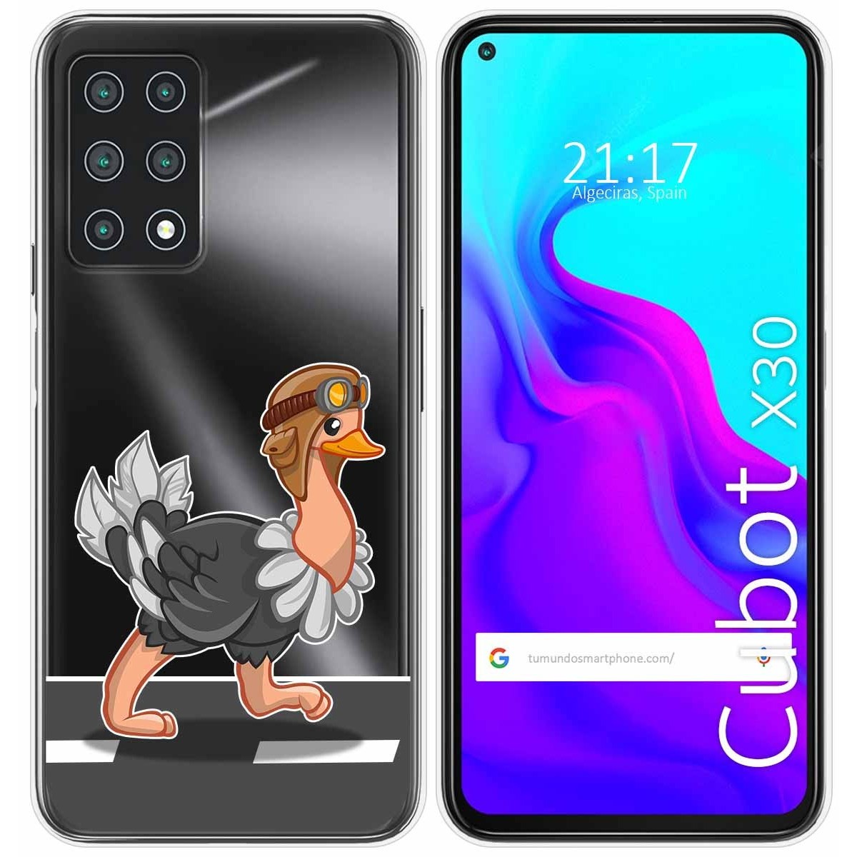 Funda Gel Transparente para Cubot X30 diseño Avestruz Dibujos