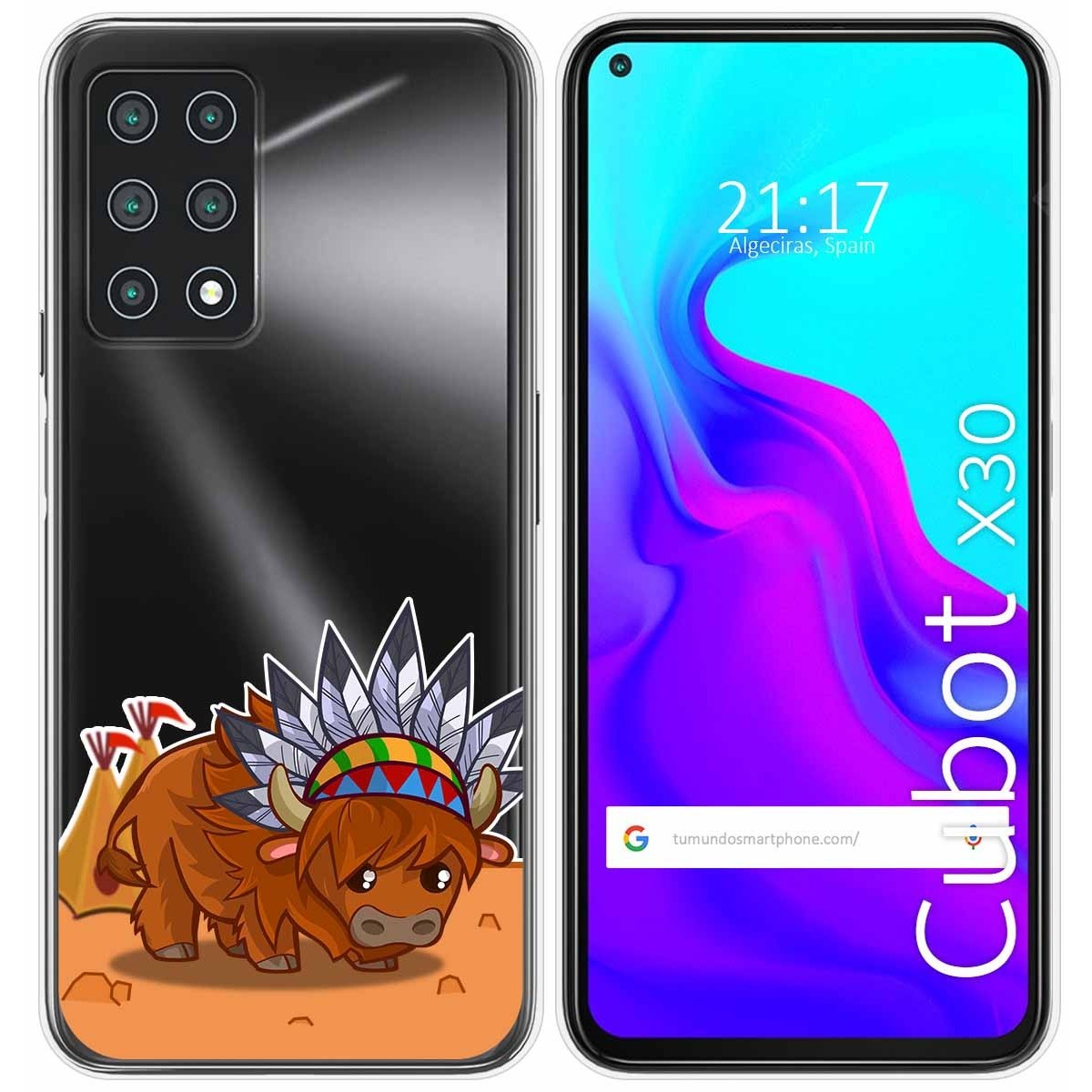 Funda Gel Transparente para Cubot X30 diseño Bufalo Dibujos