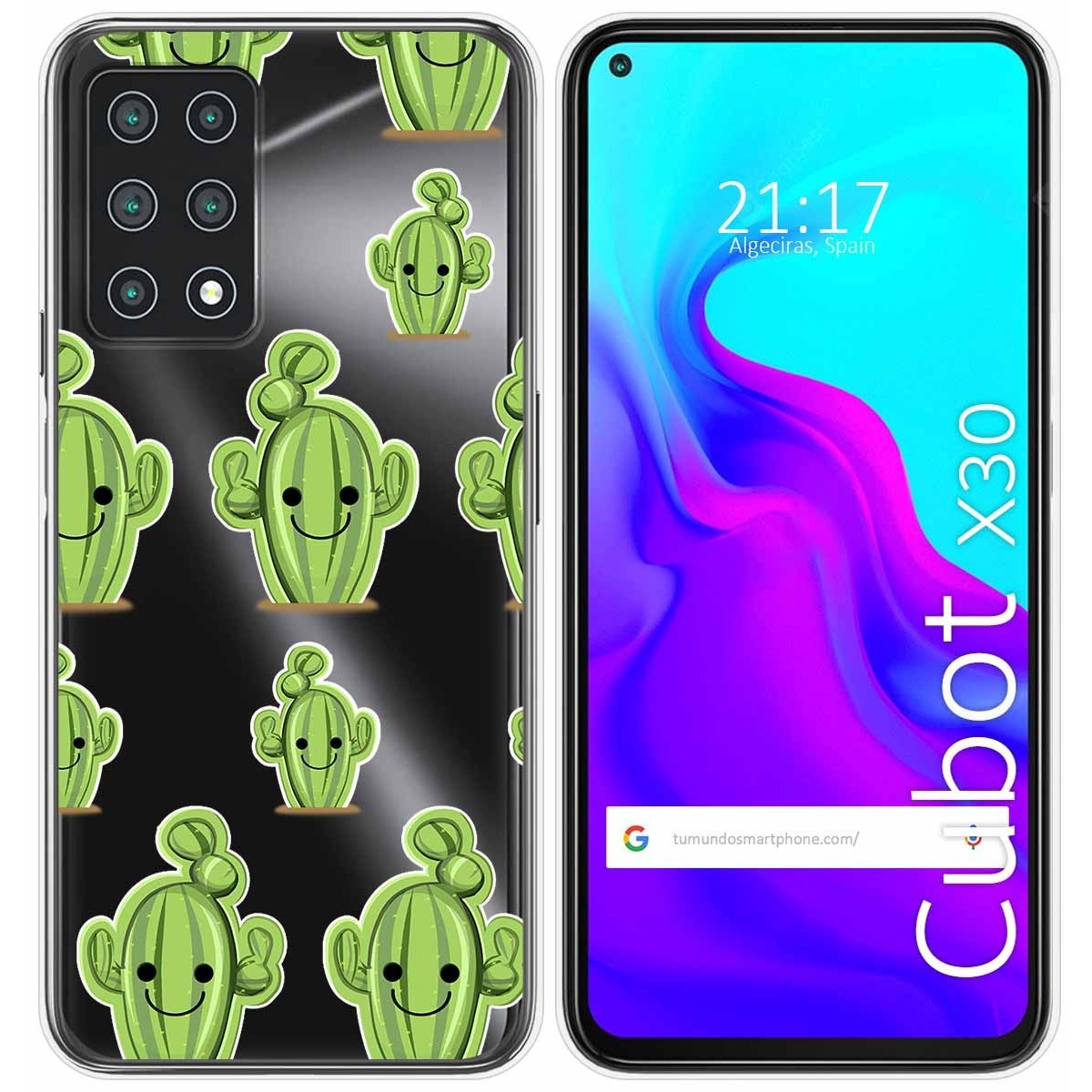 Funda Gel Transparente para Cubot X30 diseño Cactus Dibujos