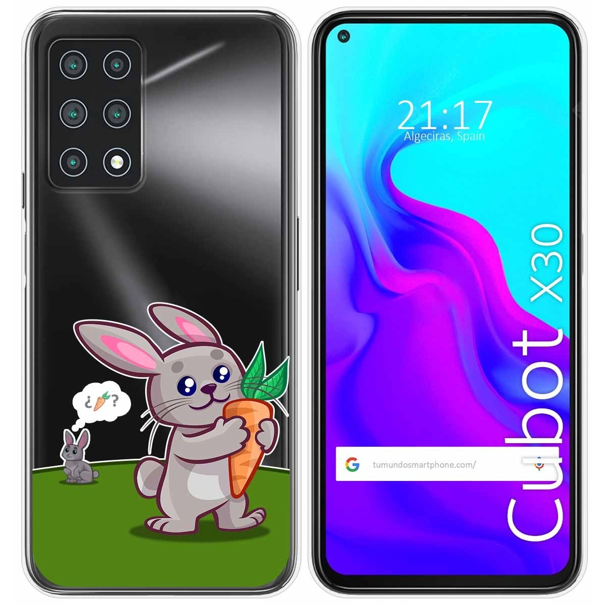 Funda Gel Transparente para Cubot X30 diseño Conejo Dibujos