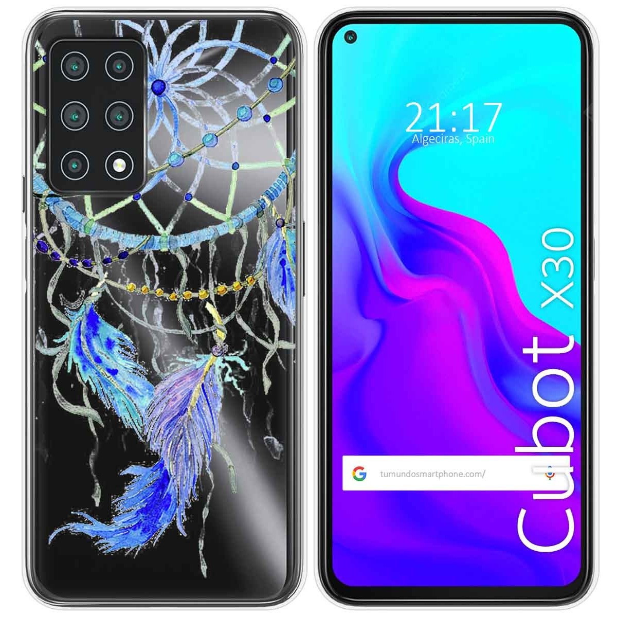 Funda Gel Transparente para Cubot X30 diseño Plumas Dibujos