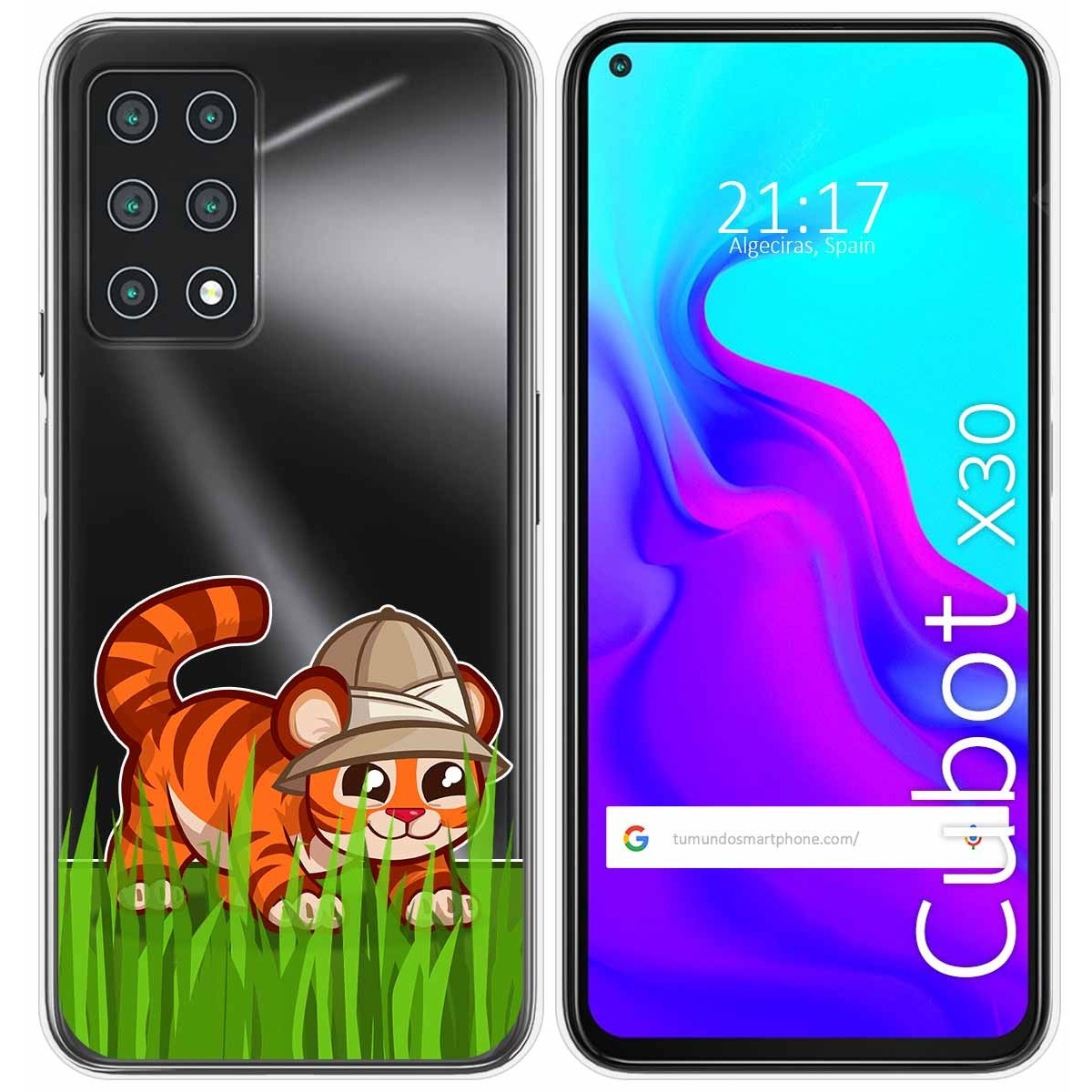 Funda Gel Transparente para Cubot X30 diseño Tigre Dibujos