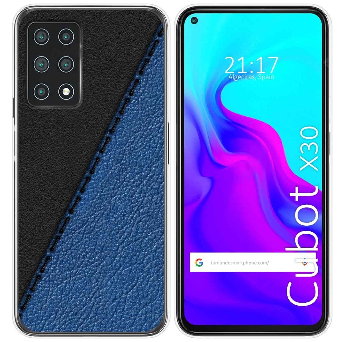 Funda Gel Tpu para Cubot X30 diseño Cuero 02 Dibujos