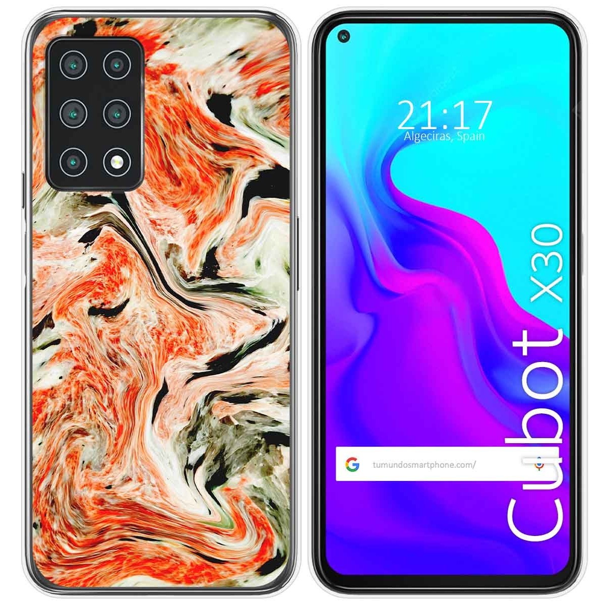 Funda Gel Tpu para Cubot X30 diseño Mármol 12 Dibujos
