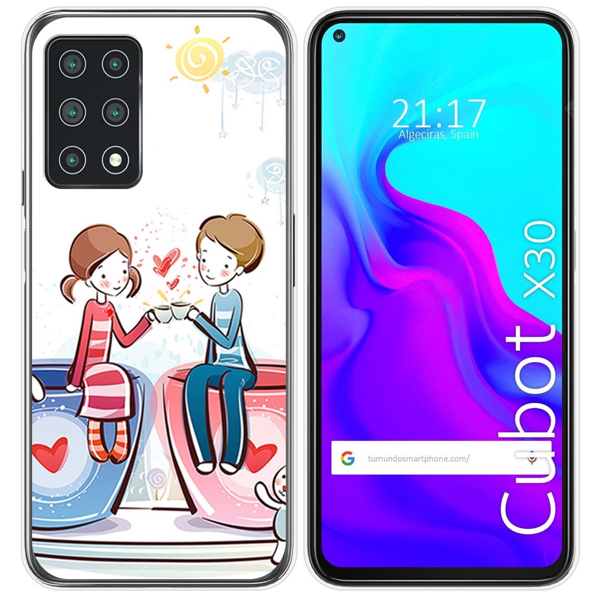 Funda Gel Tpu para Cubot X30 diseño Café Dibujos
