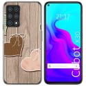 Funda Gel Tpu para Cubot X30 diseño Corazones Madera Dibujos