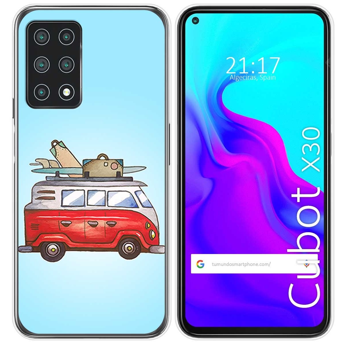 Funda Gel Tpu para Cubot X30 diseño Furgoneta Dibujos