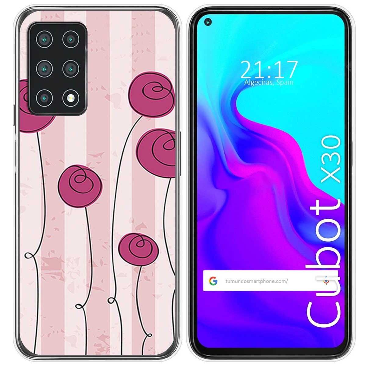 Funda Gel Tpu para Cubot X30 diseño Flores Vintage Dibujos