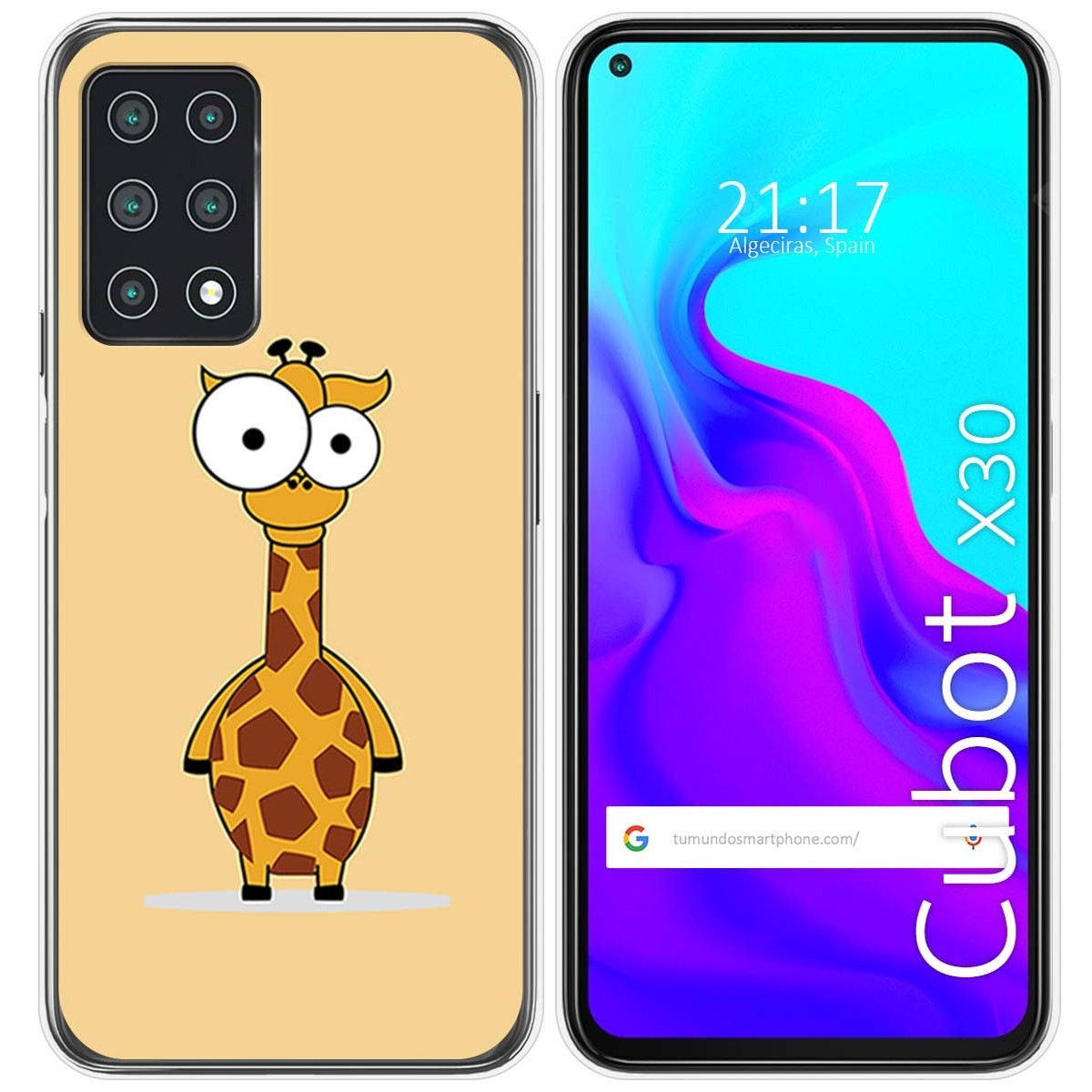 Funda Gel Tpu para Cubot X30 diseño Jirafa Dibujos