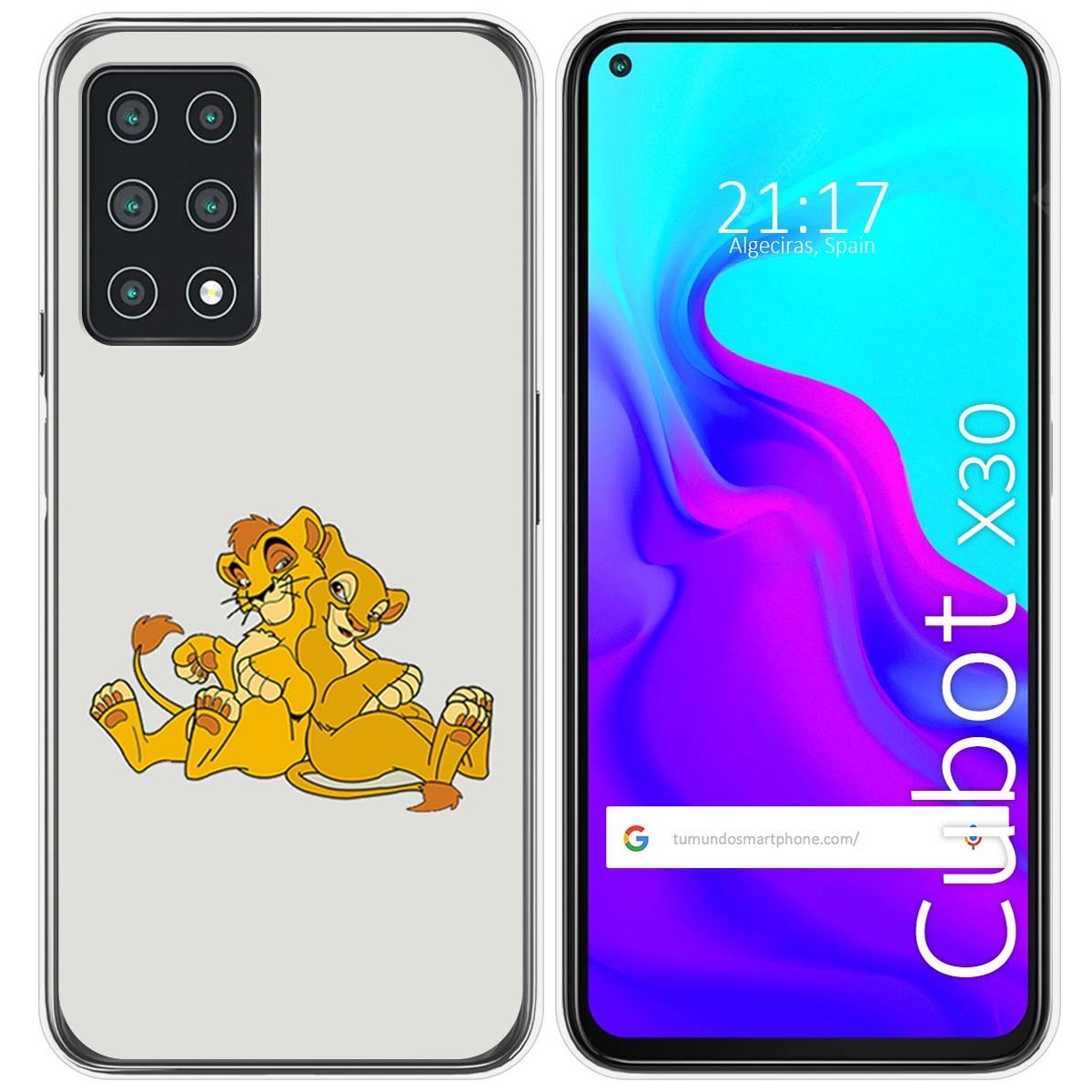 Funda Gel Tpu para Cubot X30 diseño Leones Dibujos