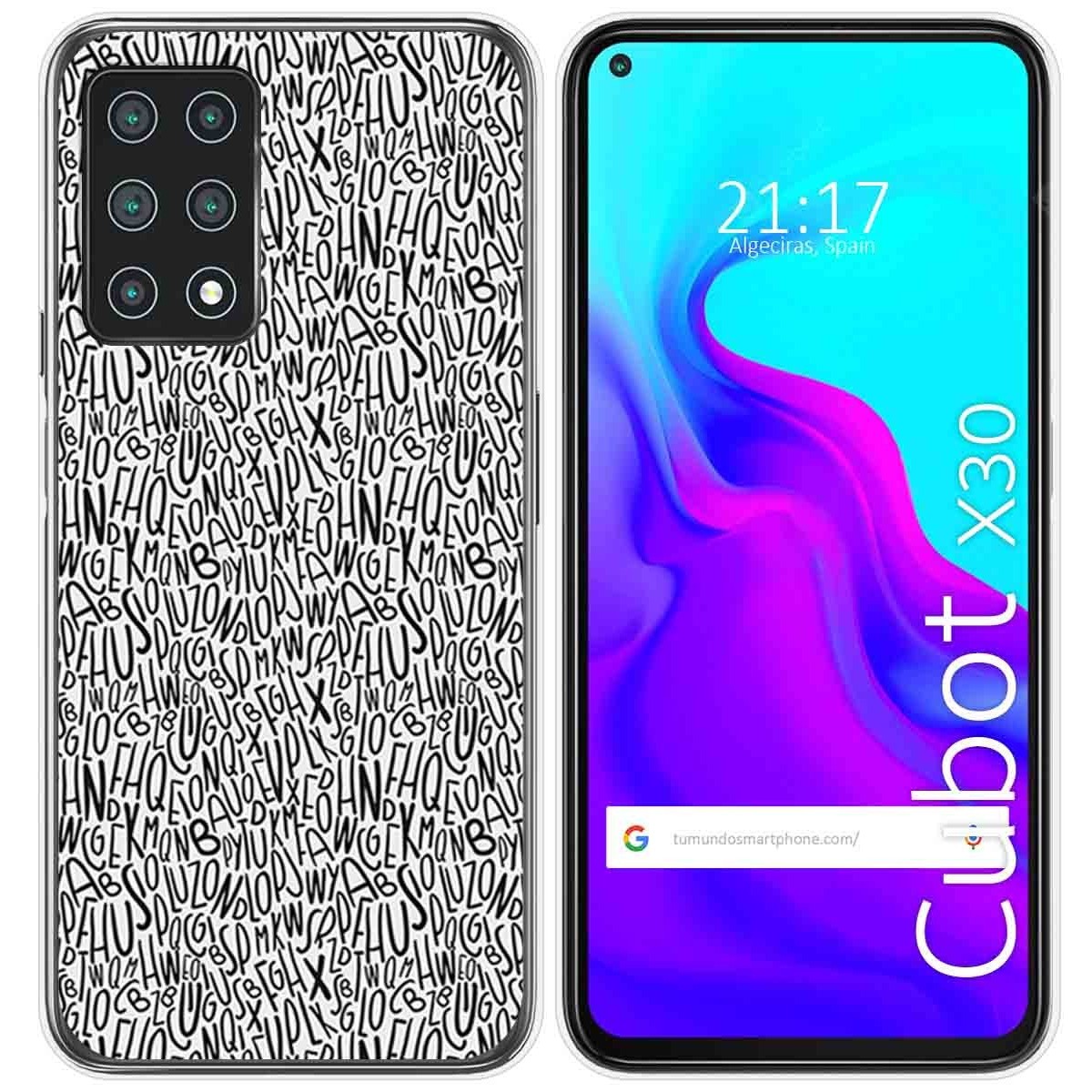 Funda Gel Tpu para Cubot X30 diseño Letras Dibujos