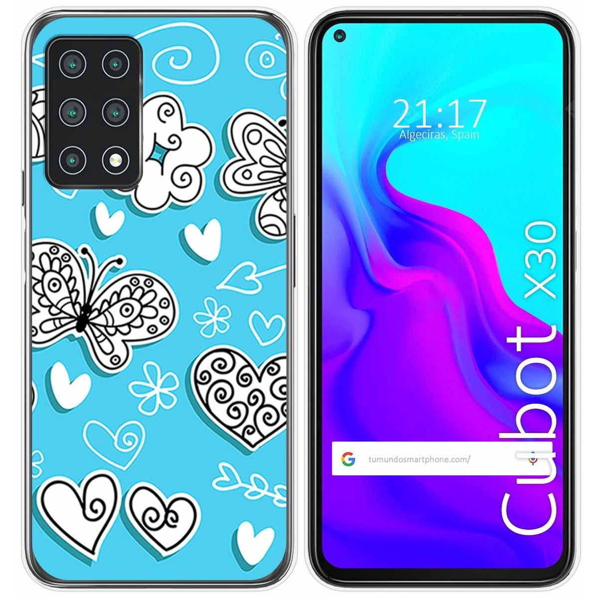 Funda Gel Tpu para Cubot X30 diseño Mariposas Dibujos