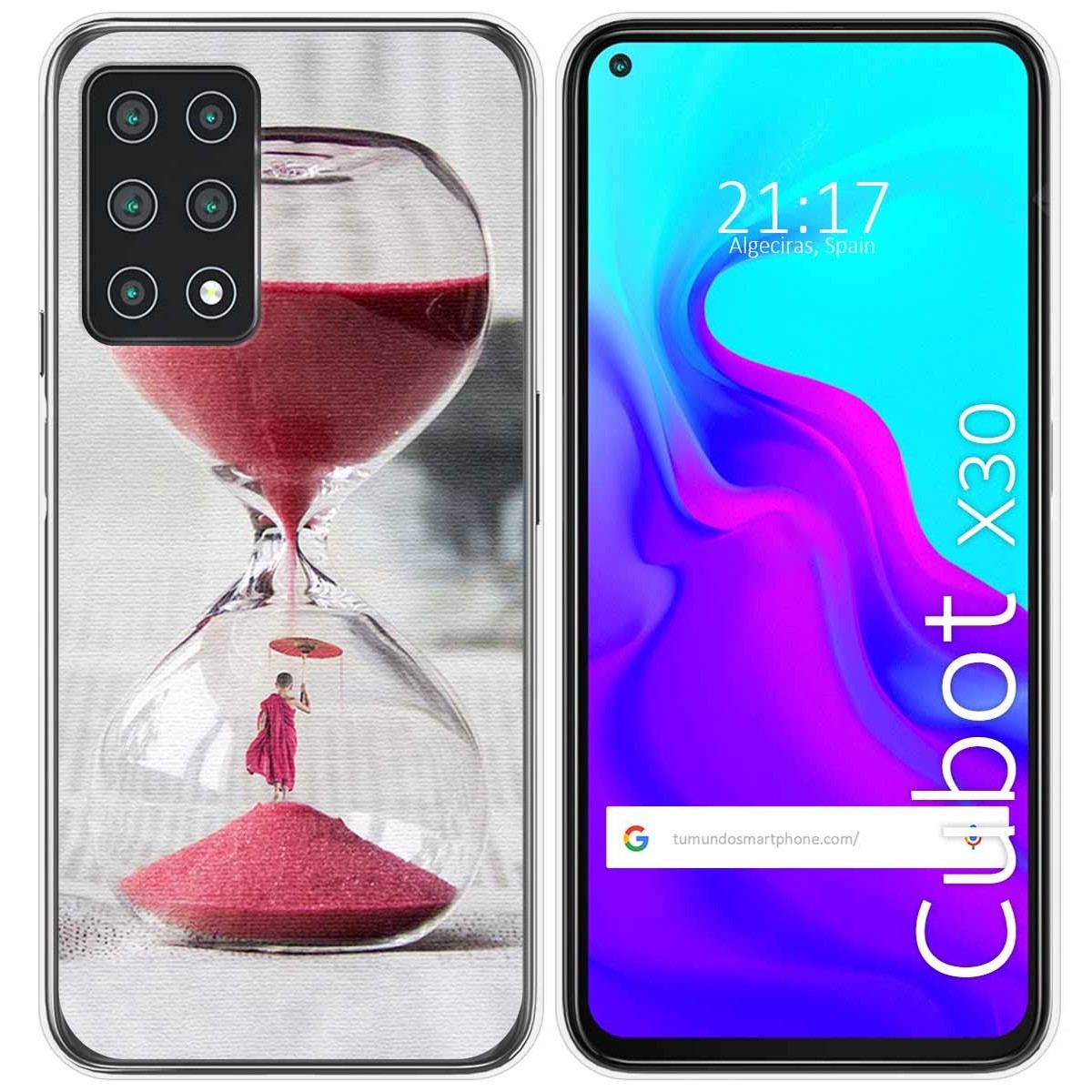 Funda Gel Tpu para Cubot X30 diseño Reloj Dibujos