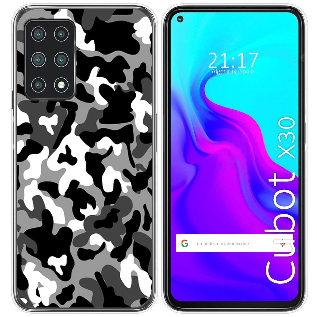 Funda Gel Tpu para Cubot X30 diseño Snow Camuflaje Dibujos
