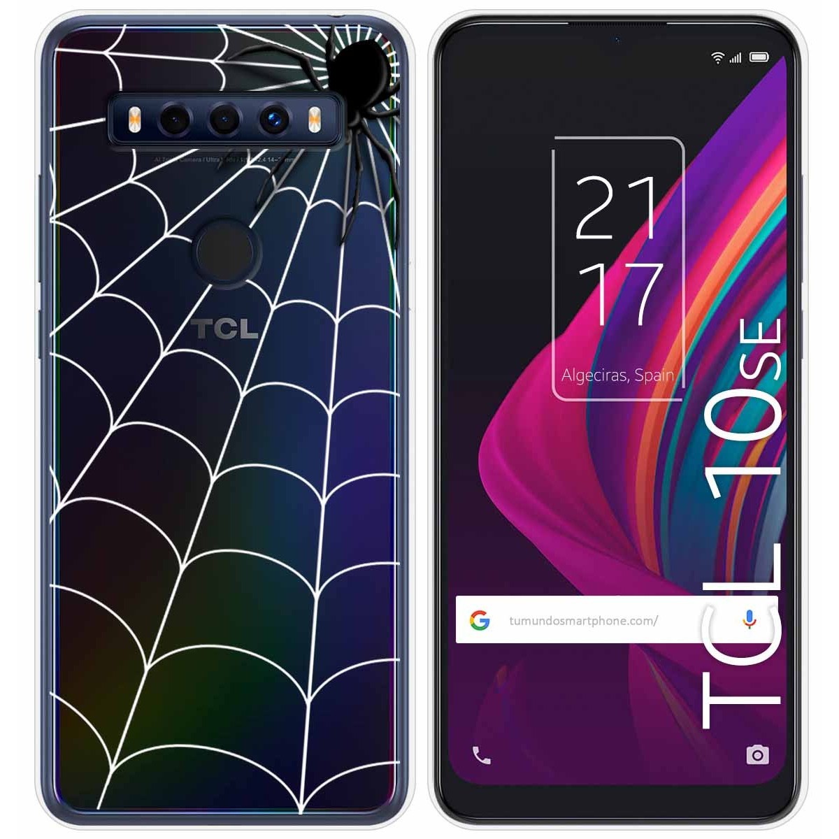 Funda Gel Transparente para TCL 10 SE diseño Araña Dibujos
