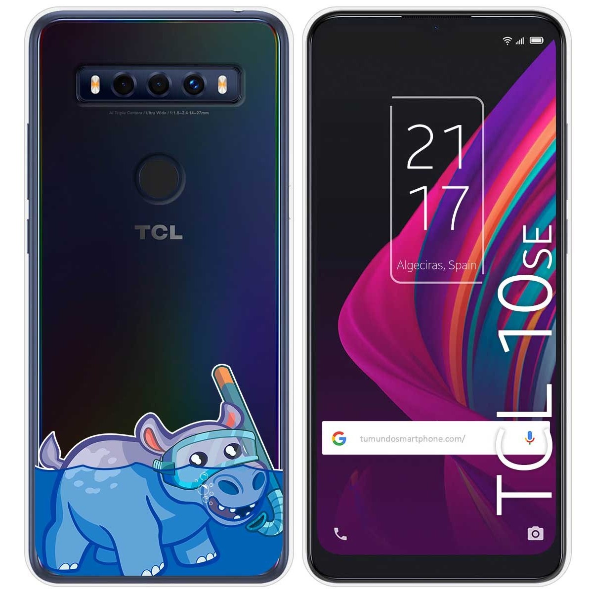 Funda Gel Transparente para TCL 10 SE diseño Hipo Dibujos