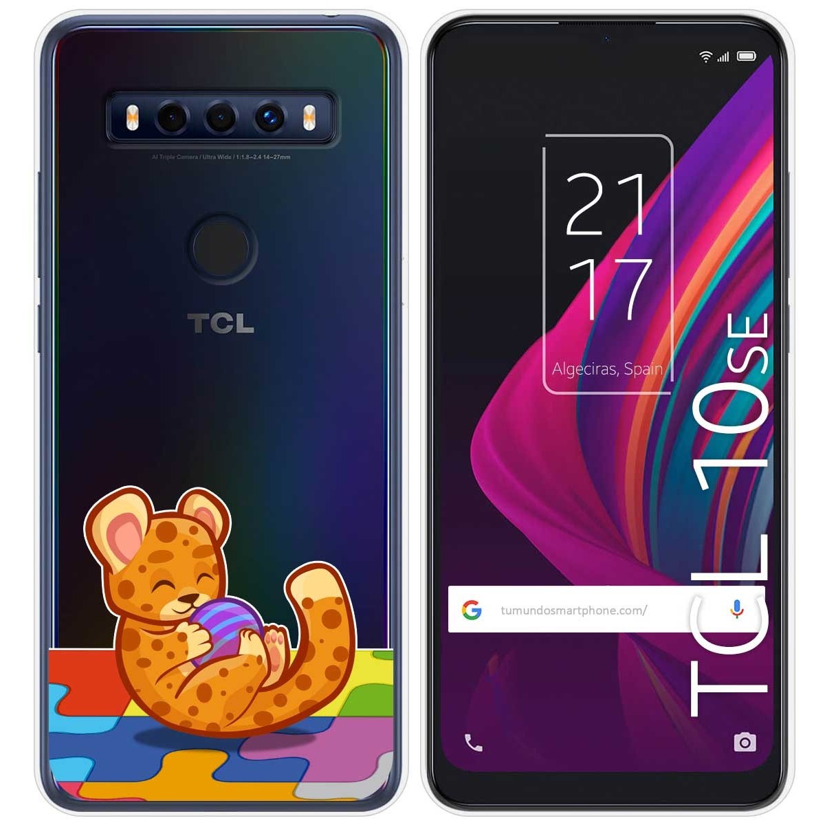 Funda Gel Transparente para TCL 10 SE diseño Leopardo Dibujos