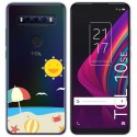 Funda Gel Transparente para TCL 10 SE diseño Playa Dibujos