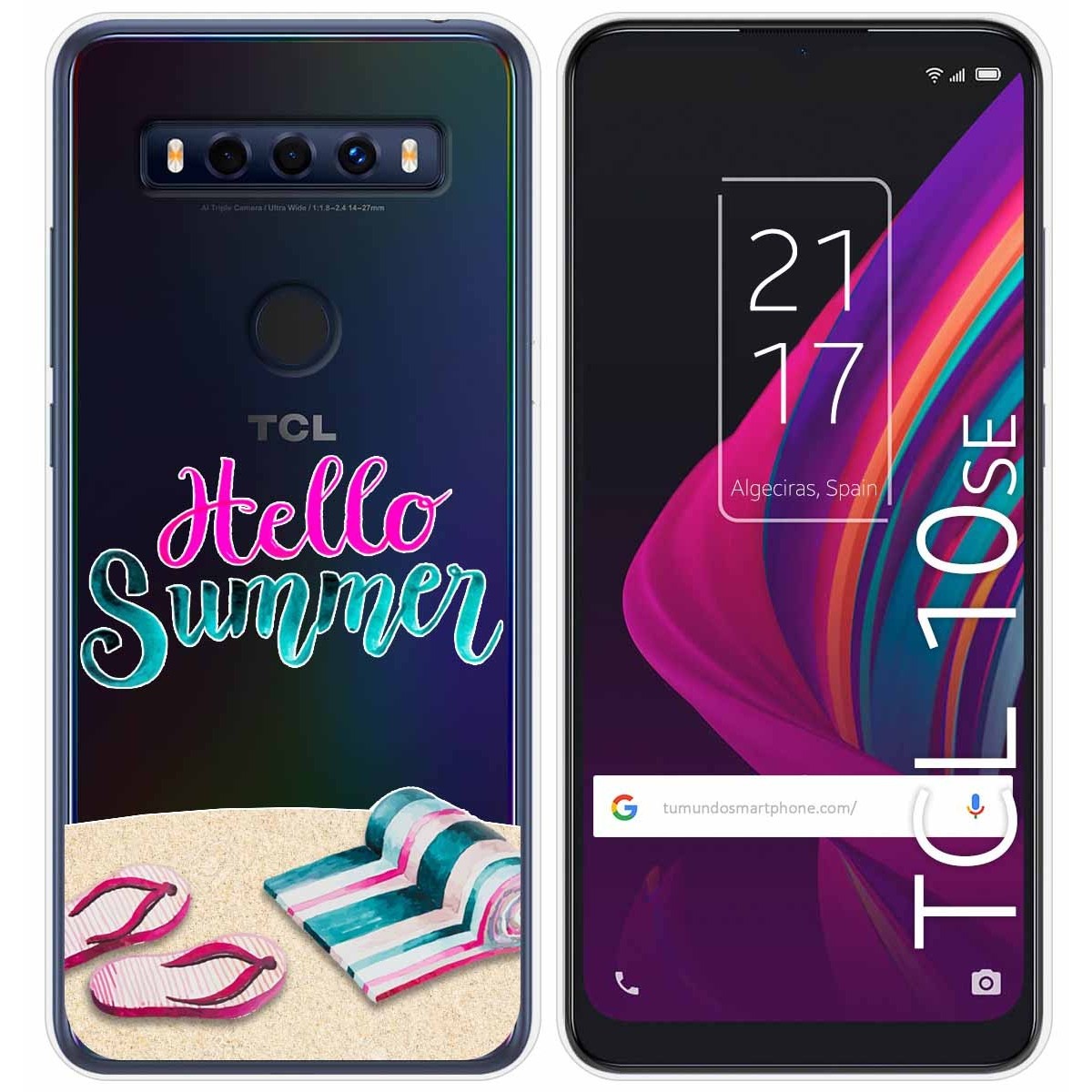 Funda Gel Transparente para TCL 10 SE diseño Summer Dibujos