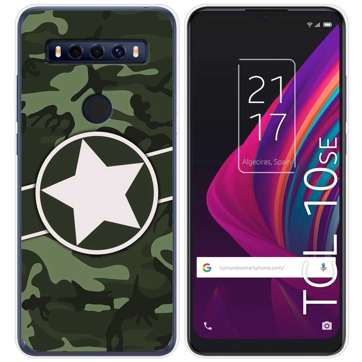 Funda Gel Tpu para TCL 10 SE diseño Camuflaje 01 Dibujos