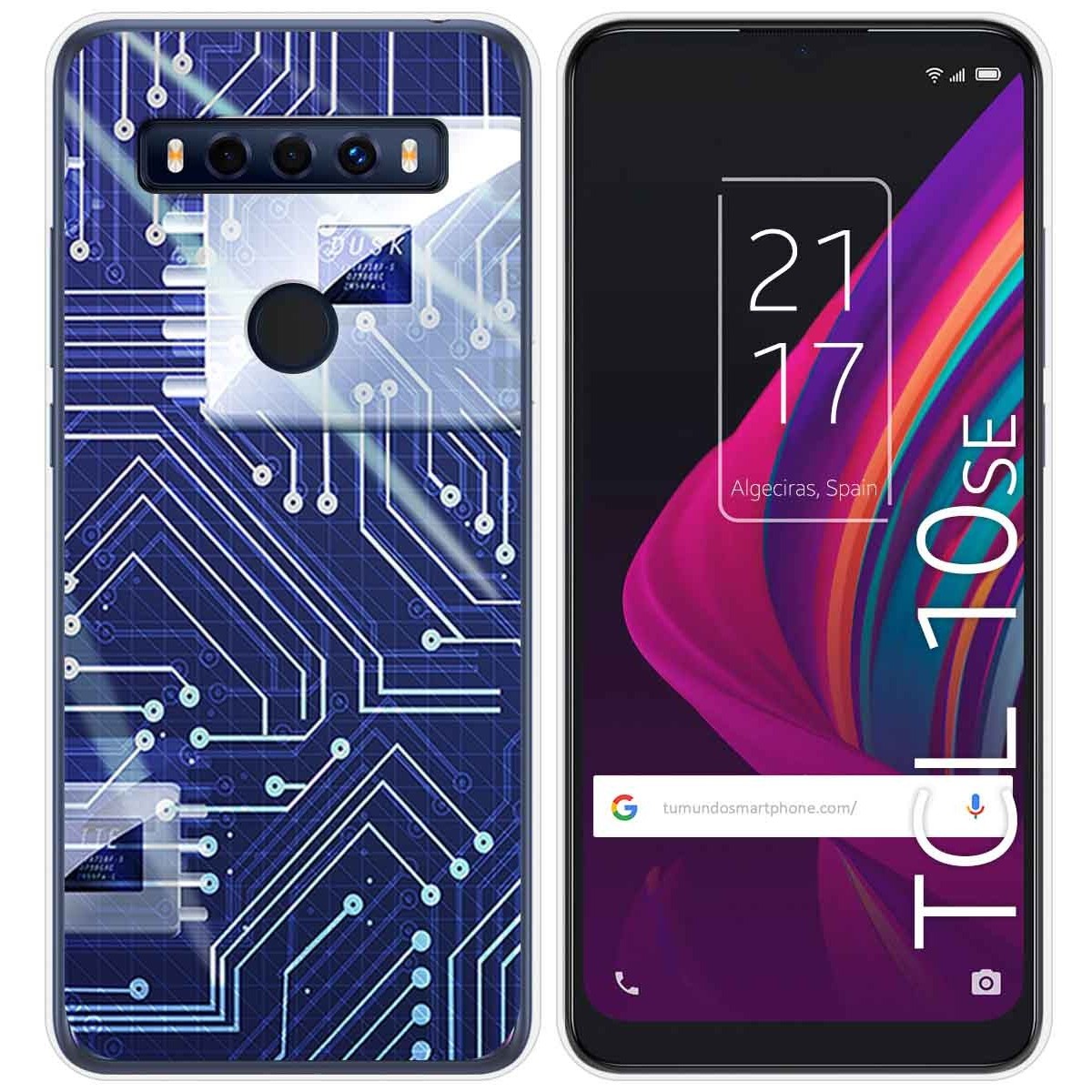 Funda Gel Tpu para TCL 10 SE diseño Circuito Dibujos