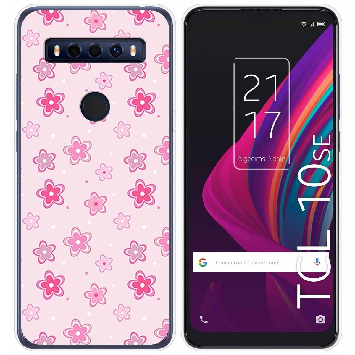 Funda Gel Tpu para TCL 10 SE diseño Flores Dibujos