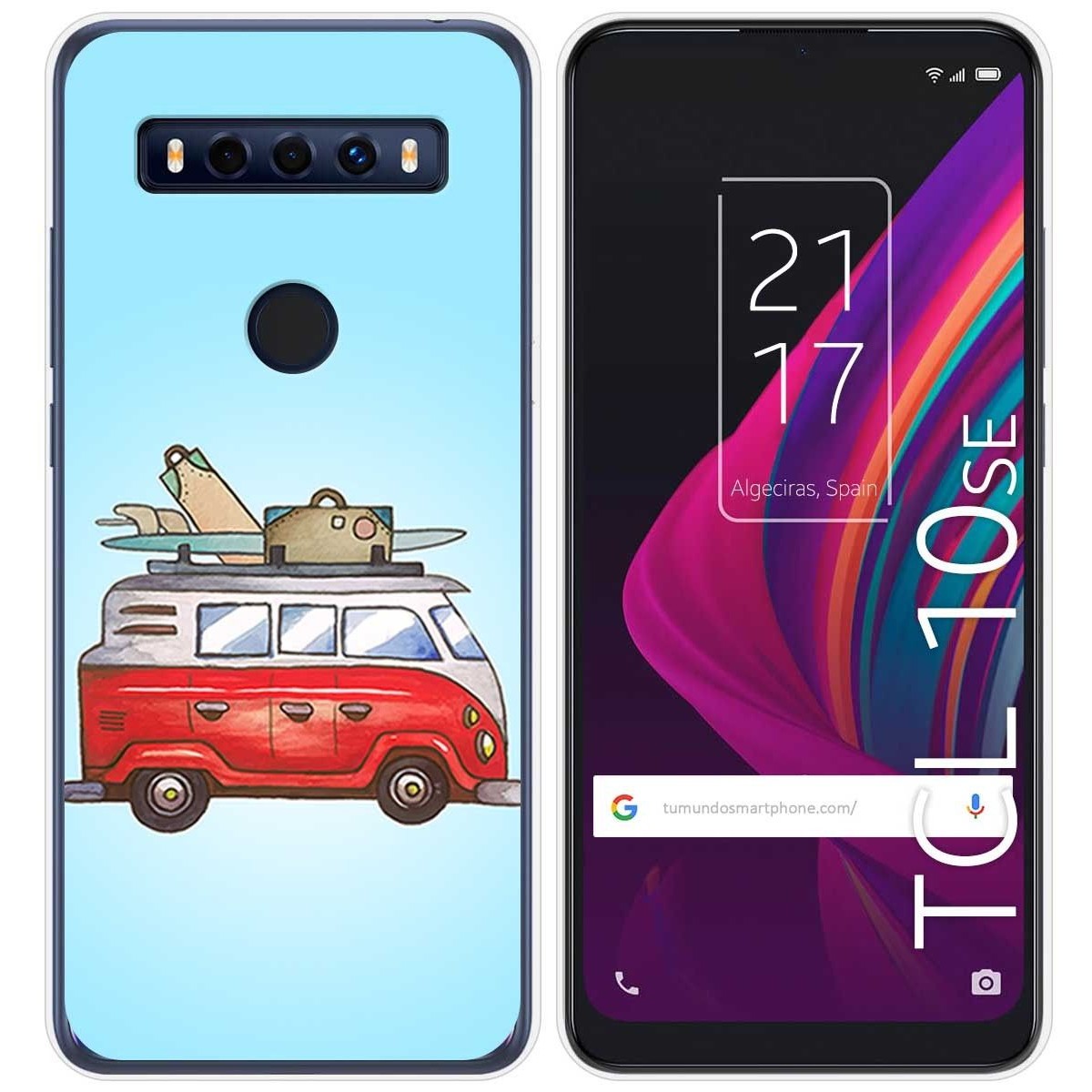 Funda Gel Tpu para TCL 10 SE diseño Furgoneta Dibujos