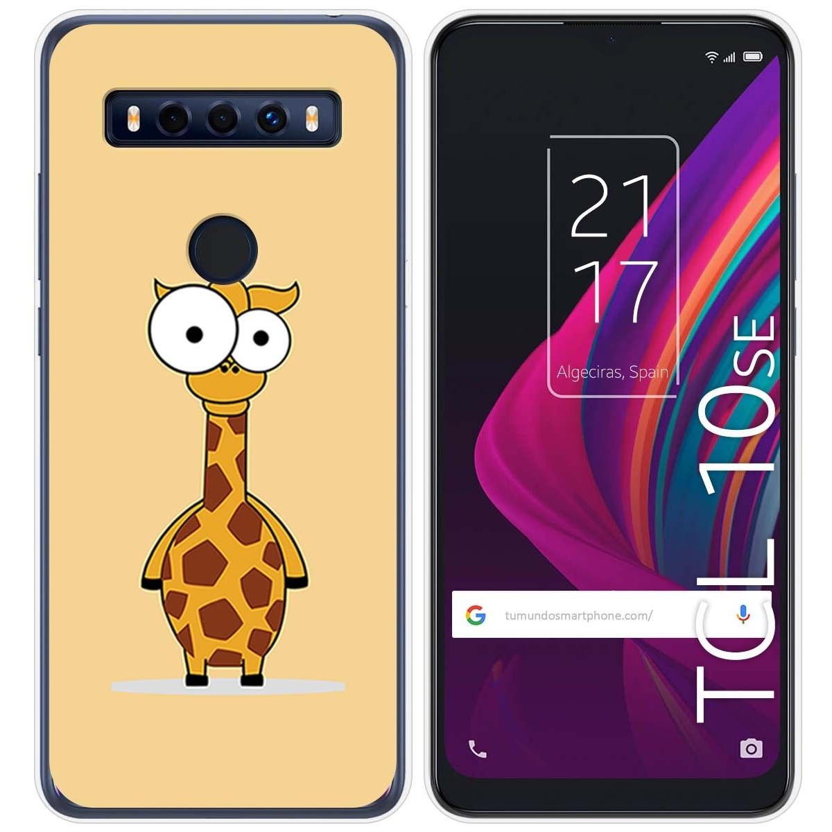 Funda Gel Tpu para TCL 10 SE diseño Jirafa Dibujos