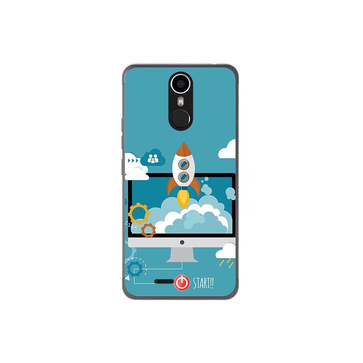 Funda Gel Tpu para Ulefone Metal Diseño Cohete Dibujos