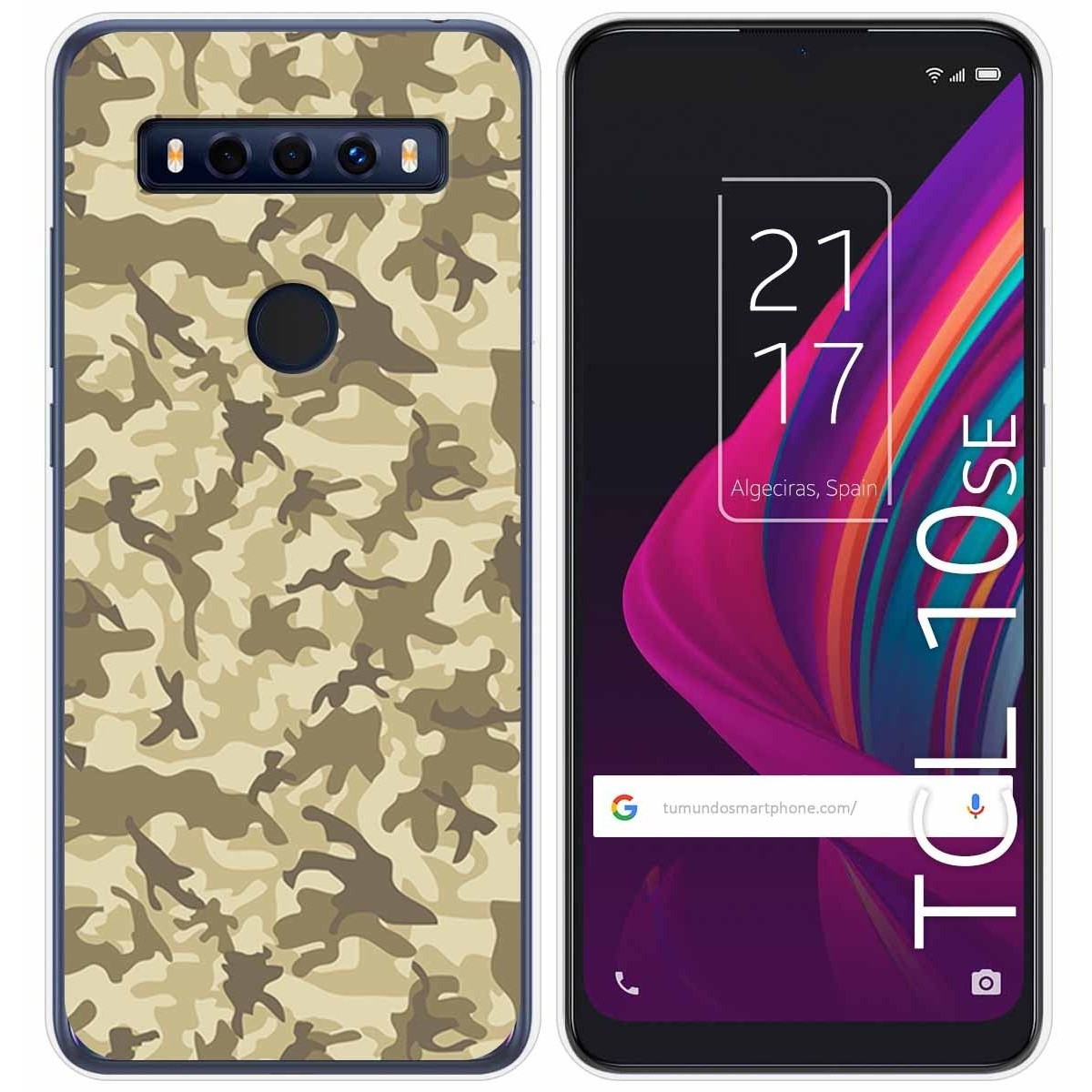 Funda Gel Tpu para TCL 10 SE diseño Sand Camuflaje Dibujos