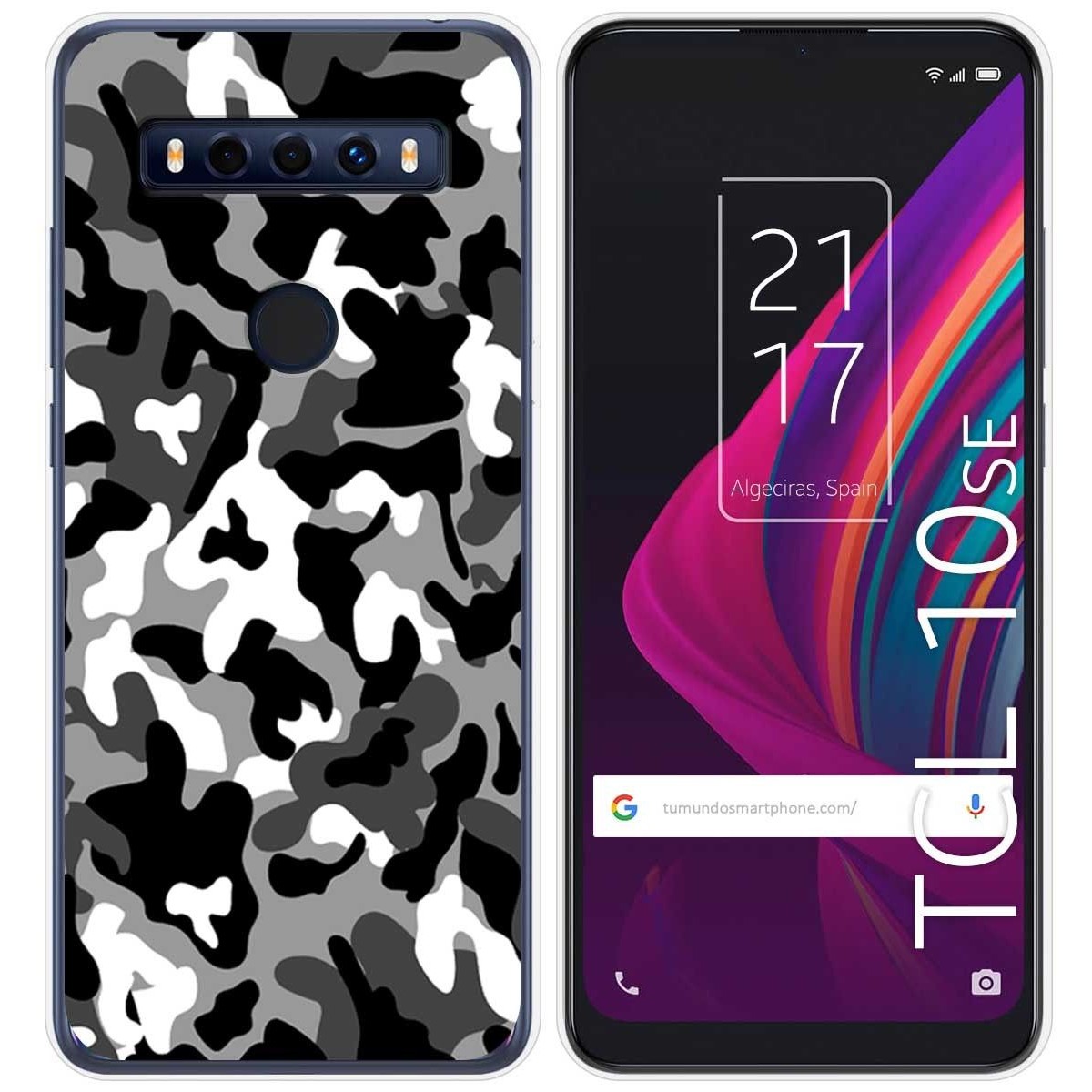 Funda Gel Tpu para TCL 10 SE diseño Snow Camuflaje Dibujos