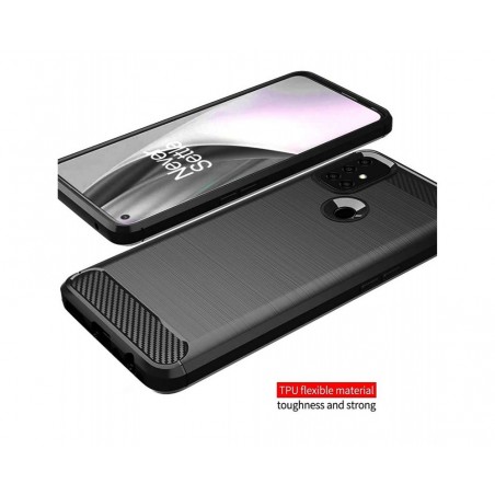 Funda Gel Tpu Tipo Carbon Negra para Oppo A53 / A53s