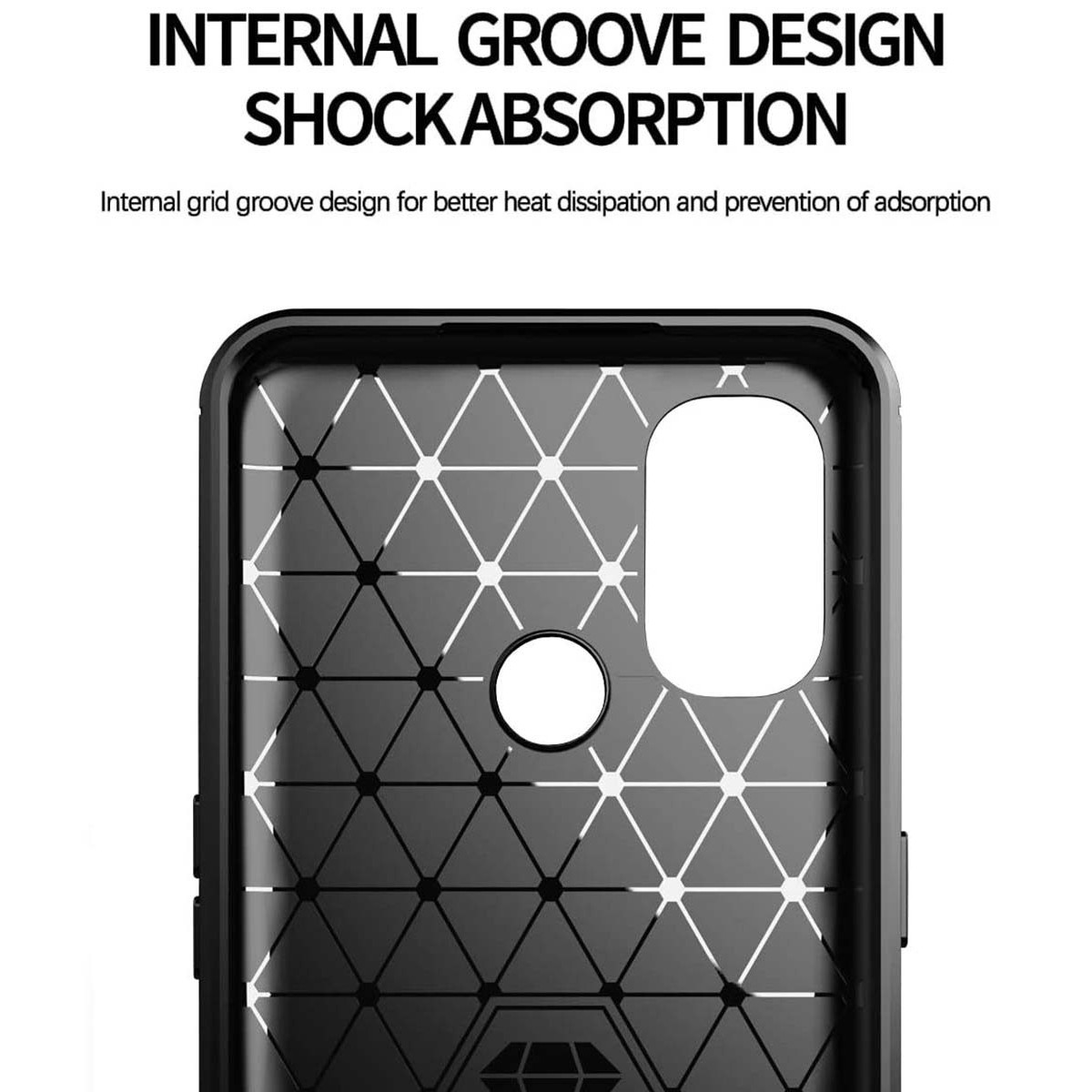 Funda Gel Tpu Tipo Carbon Negra para Oppo A53 / A53s