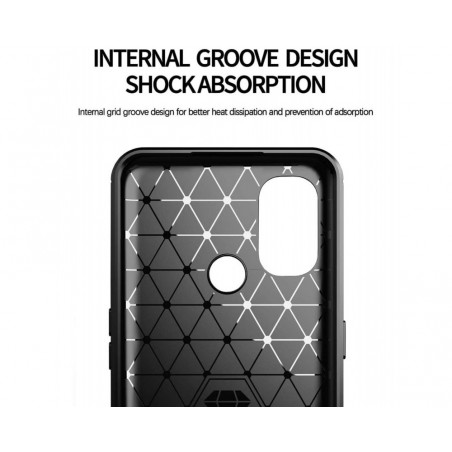 Funda Gel Tpu Tipo Carbon Negra para Oppo A53 / A53s