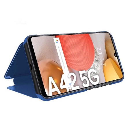 Funda Flip Cover Clear View para Samsung Galaxy A42 5G color Azul