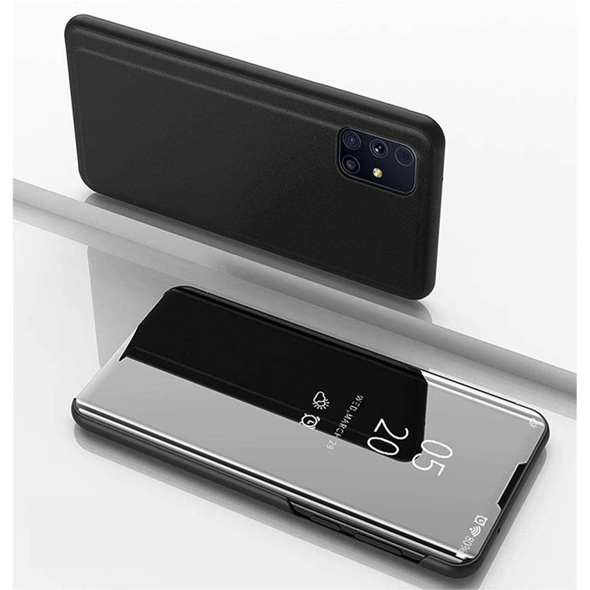Funda Flip Cover Clear View para Samsung Galaxy M51 color Negra