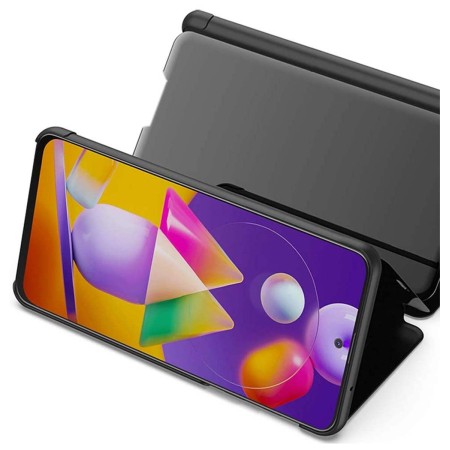 Funda Flip Cover Clear View para Samsung Galaxy M51 color Negra