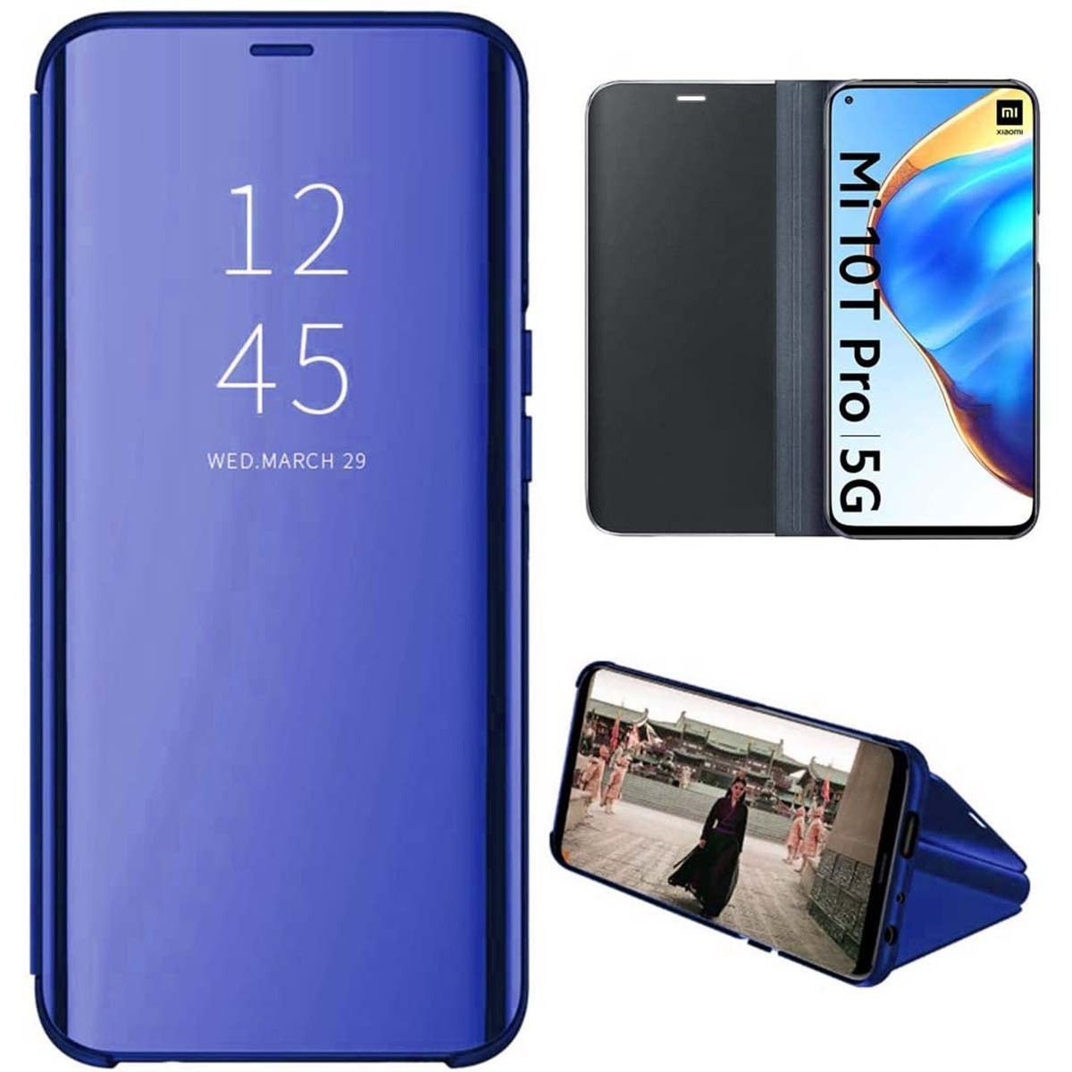 Funda Flip Cover Clear View para Xiaomi Mi 10T / MI 10T Pro color Azul