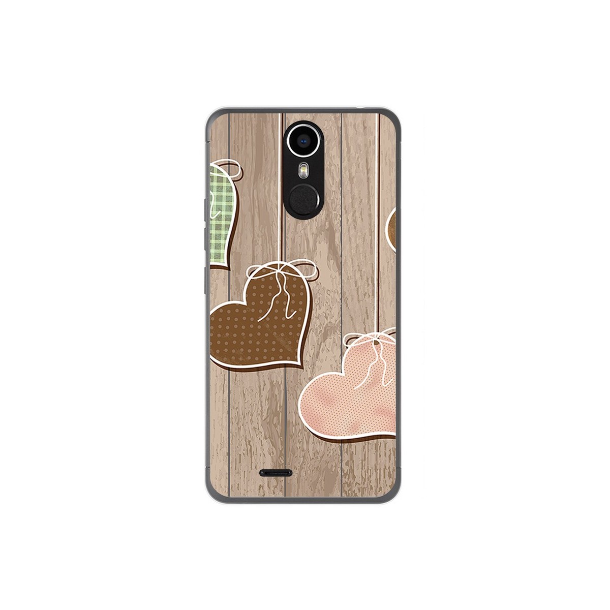 Funda Gel Tpu para Ulefone Metal Diseño Corazones Madera Dibujos