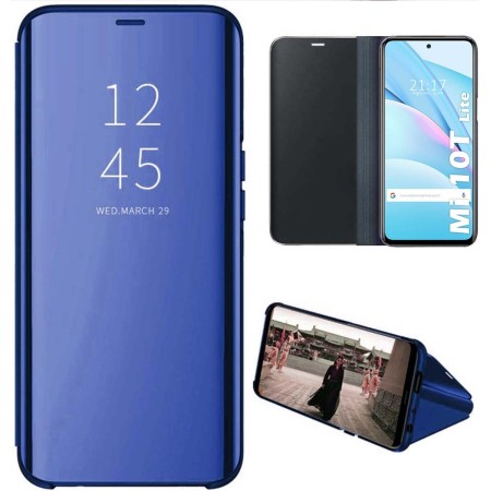 Funda Flip Cover Clear View para Xiaomi Mi 10T Lite color Azul