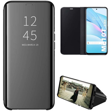 Funda Flip Cover Clear View para Xiaomi Mi 10T Lite color Negra