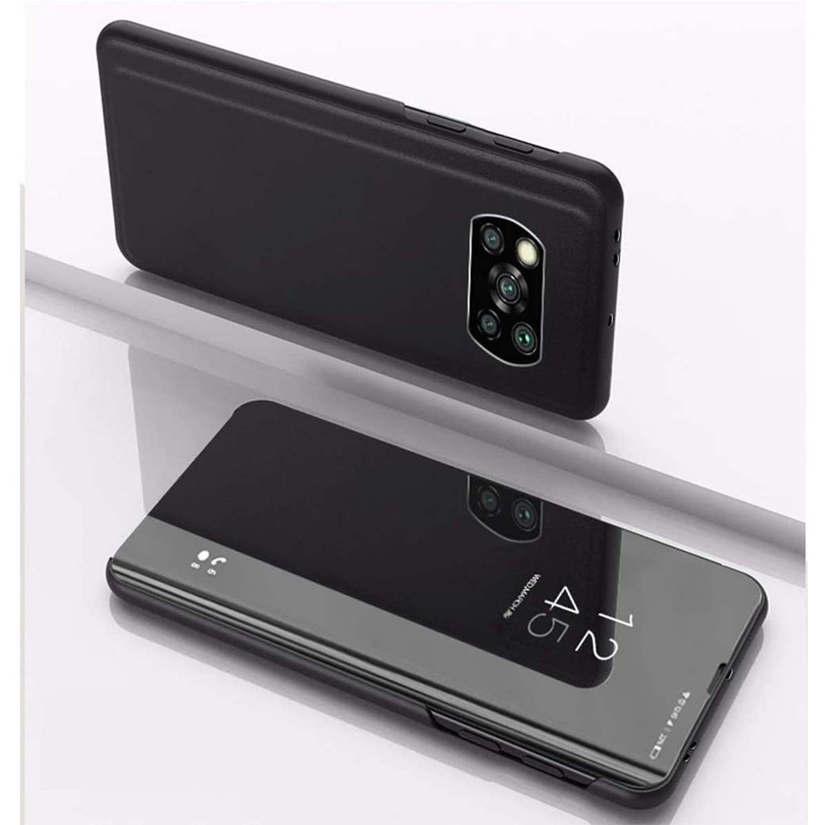 Funda Flip Cover Clear View para Xiaomi Mi 10T Lite color Negra